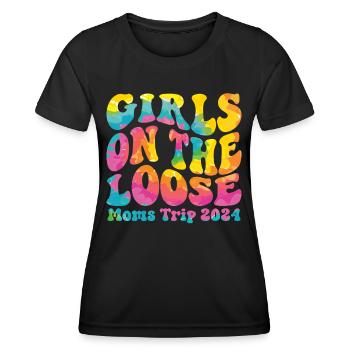 Girls On The Loose Moms Trip 2024 (en anglais seulement) - T-shirt sport Femme - noir - Devant - AI Model Female 172 light (172cm)