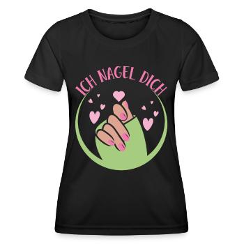 Ich Nagel Dich Nail Art Nagelsalon Nageldesignerin - Frauen Funktions-T-Shirt - Schwarz - Vorne - AI Model Female 172 light (172cm)