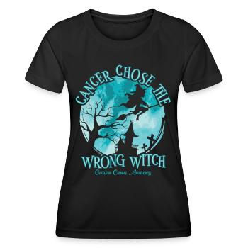 Cancer Has The False Witch Ovarian Cancer - Women's Functional T-Shirt - black - Front - AI Model Female 172 light (172cm)