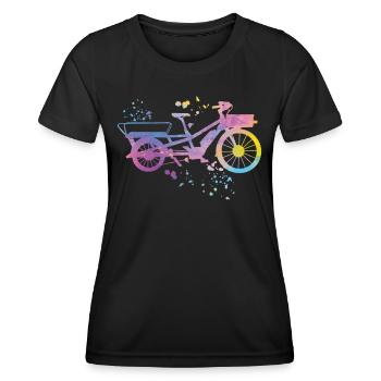 Heavy Duty Bike Cargo Bike Cargo Bike Cargo Bike - Women's Functional T-Shirt - black - Front - AI Model Female 172 light (172cm)