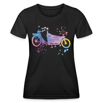 Heavy Duty Bike Cargo Bike Cargo Bike Cargo Bike - Women's Functional T-Shirt - black - Front - AI Model Female 172 light (172cm)
