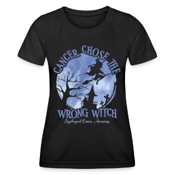 Cancer Sorcière Pervenche Œsophagienne - T-shirt sport Femme - noir - Devant - AI Model Female 172 light (172cm)