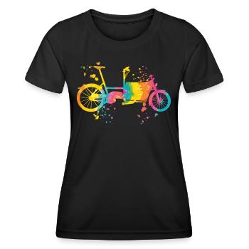 Heavy Duty Bike Cargo Bike Cargo Bike Cargo Bike - Women's Functional T-Shirt - black - Front - AI Model Female 172 light (172cm)