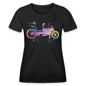 Heavy Duty Bike Cargo Bike Cargo Bike Cargo Bike - Women's Functional T-Shirt - black - Front - AI Model Female 172 light (172cm)
