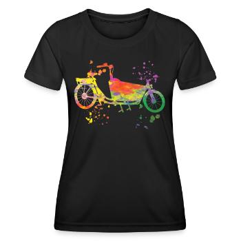 Heavy Duty Bike Cargo Bike Cargo Bike Cargo Bike - Women's Functional T-Shirt - black - Front - AI Model Female 172 light (172cm)