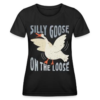 The stupid goose on the loose - Women's Functional T-Shirt - black - Front - AI Model Female 172 light (172cm)