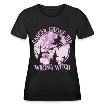 Cancer, Sorcière, Orchidée, Cancer Des Testicules - T-shirt sport Femme - noir - Devant - AI Model Female 172 light (172cm)
