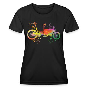 Heavy Duty Bike Cargo Bike Cargo Bike Cargo Bike - Women's Functional T-Shirt - black - Front - AI Model Female 172 light (172cm)