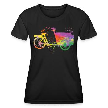 Heavy Duty Bike Cargo Bike Cargo Bike Cargo Bike - Women's Functional T-Shirt - black - Front - AI Model Female 172 light (172cm)