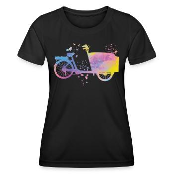 Heavy Duty Bike Cargo Bike Cargo Bike Cargo Bike - Women's Functional T-Shirt - black - Front - AI Model Female 172 light (172cm)