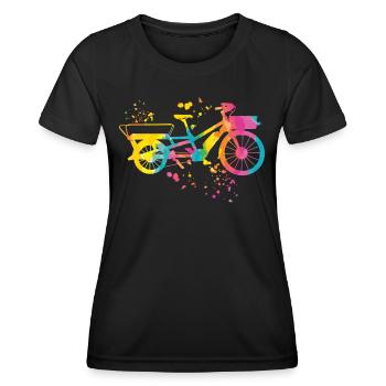 Heavy Duty Bike Cargo Bike Cargo Bike Cargo Bike - Women's Functional T-Shirt - black - Front - AI Model Female 172 light (172cm)