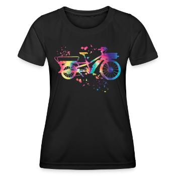 Heavy Duty Bike Cargo Bike Cargo Bike Cargo Bike - Women's Functional T-Shirt - black - Front - AI Model Female 172 light (172cm)