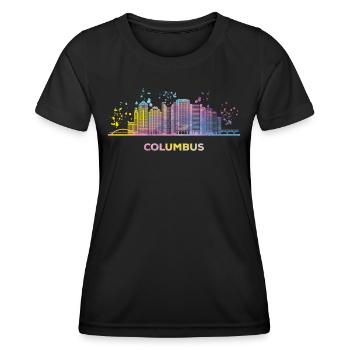 Columbusite Skyline Columbus - T-shirt sport Femme - noir - Devant - AI Model Female 172 light (172cm)