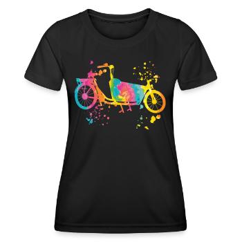 Heavy Duty Bike Cargo Bike Cargo Bike Cargo Bike - Women's Functional T-Shirt - black - Front - AI Model Female 172 light (172cm)