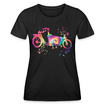 Heavy Duty Bike Cargo Bike Cargo Bike Cargo Bike - Women's Functional T-Shirt - black - Front - AI Model Female 172 light (172cm)