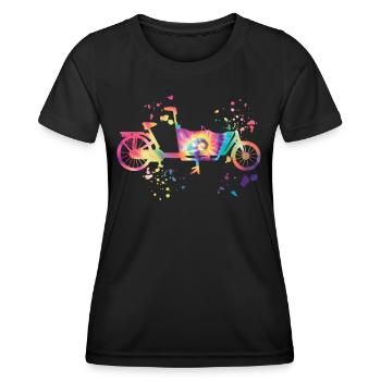 Heavy Duty Bike Cargo Bike Cargo Bike Cargo Bike - Women's Functional T-Shirt - black - Front - AI Model Female 172 light (172cm)