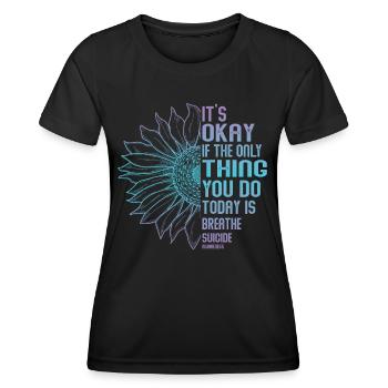 Mental Health Warrior Purple and Turquoise - Women's Functional T-Shirt - black - Front - AI Model Female 172 light (172cm)