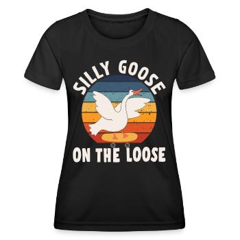 The stupid goose on the loose - Women's Functional T-Shirt - black - Front - AI Model Female 172 light (172cm)