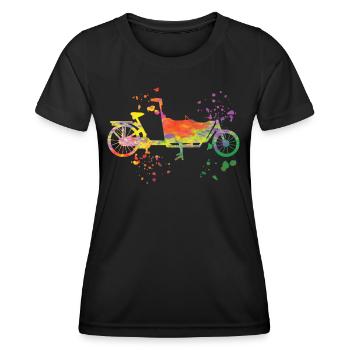 Heavy Duty Bike Cargo Bike Cargo Bike Cargo Bike - Women's Functional T-Shirt - black - Front - AI Model Female 172 light (172cm)