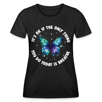 psycMental Health Warrior Purple And Turquoise - Women's Functional T-Shirt - black - Front - AI Model Female 172 light (172cm)