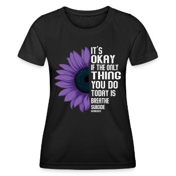 Sensibilisation à la prévention du suicide - T-shirt sport Femme - noir - Devant - AI Model Female 172 light (172cm)