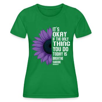 Sensibilisation à la prévention du suicide - T-shirt sport Femme - vert - Devant - AI Model Female 172 dark (172cm)