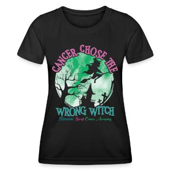 Krebs Hexe Metastasierender Brustkrebs - Frauen Funktions-T-Shirt - Schwarz - Vorne - AI Model Female 172 light (172cm)