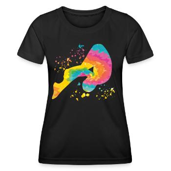 Diving Synchronized Diving - Women's Functional T-Shirt - black - Front - AI Model Female 172 light (172cm)