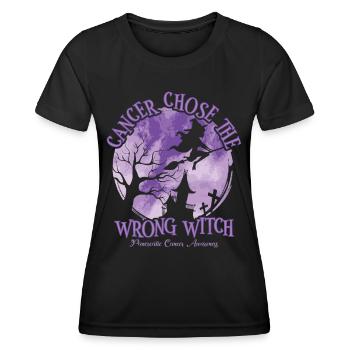 Cancer Sorcière Pancréas Violet - T-shirt sport Femme - noir - Devant - AI Model Female 172 light (172cm)
