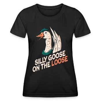 The stupid goose on the loose - Women's Functional T-Shirt - black - Front - AI Model Female 172 light (172cm)