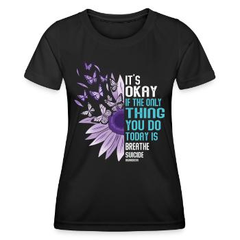 Sensibilisation à la prévention du suicide - T-shirt sport Femme - noir - Devant - AI Model Female 172 light (172cm)