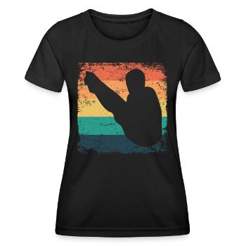 Diving, Artistic Jumping, Synchronized Diving - Women's Functional T-Shirt - black - Front - AI Model Female 172 light (172cm)