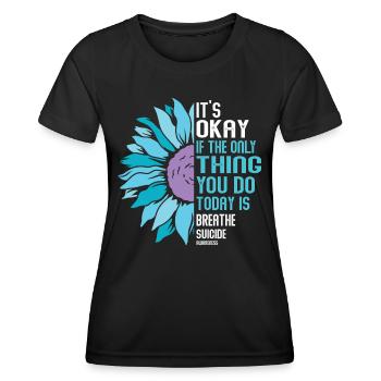 Mental Health Warrior Purple and Turquoise - Women's Functional T-Shirt - black - Front - AI Model Female 172 light (172cm)