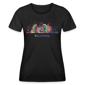Columbusite Skyline Columbus - T-shirt sport Femme - noir - Devant - AI Model Female 172 light (172cm)