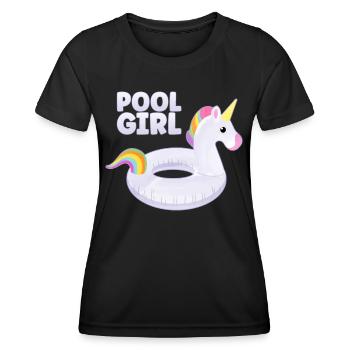 Piscine Fille Licorne Floatie Piscine - T-shirt sport Femme - noir - Devant - AI Model Female 172 light (172cm)