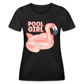 Piscine Fille Flamingo Floatie Piscine - T-shirt sport Femme - noir - Devant - AI Model Female 172 light (172cm)