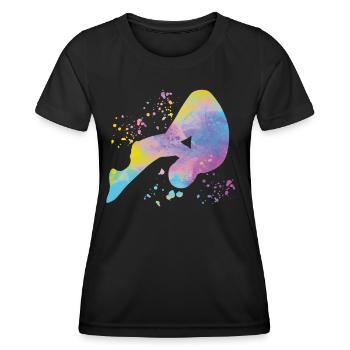 Diving, Synchronized Diving, Artistic Jumping - Women's Functional T-Shirt - black - Front - AI Model Female 172 light (172cm)