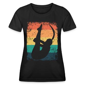 Diving, Artistic Jumping, Synchronized Diving - Women's Functional T-Shirt - black - Front - AI Model Female 172 light (172cm)