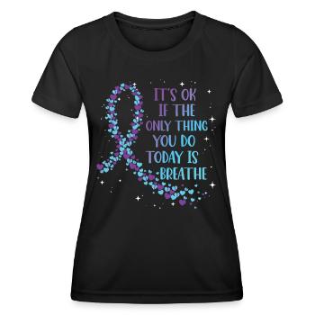 psychSensibilisation à la prévention du suicide - T-shirt sport Femme - noir - Devant - AI Model Female 172 light (172cm)