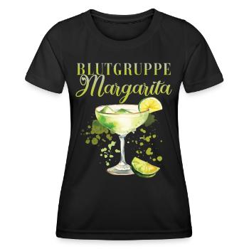 Blutgruppe Margarita Tequila Junggesellenabschied - Frauen Funktions-T-Shirt - Schwarz - Vorne - AI Model Female 172 light (172cm)