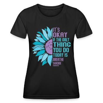 Mental Health Warrior Purple and Turquoise - Women's Functional T-Shirt - black - Front - AI Model Female 172 light (172cm)