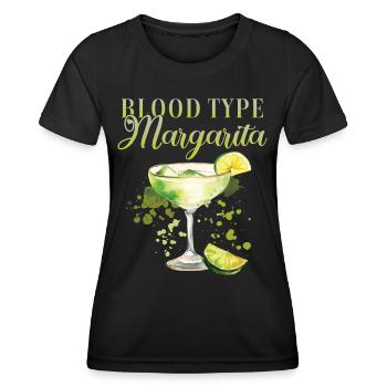 Groupe sanguin Margarita Tequila Enterrement de vie de garçon - T-shirt sport Femme - noir - Devant - AI Model Female 172 light (172cm)