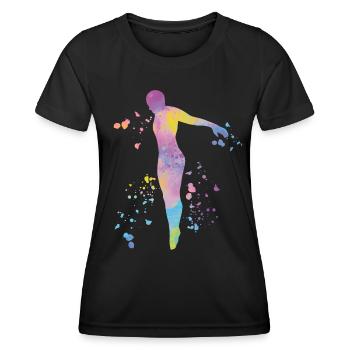 Diving, Synchronized Diving, Artistic Jumping - Women's Functional T-Shirt - black - Front - AI Model Female 172 light (172cm)