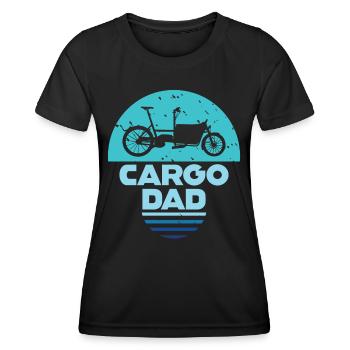 Cargo Dad Lastenrad Cargobike - Frauen Funktions-T-Shirt - Schwarz - Vorne - AI Model Female 172 light (172cm)