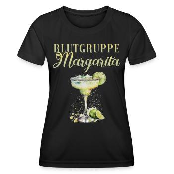 Blutgruppe Margarita Tequila Junggesellenabschied - Frauen Funktions-T-Shirt - Schwarz - Vorne - AI Model Female 172 light (172cm)