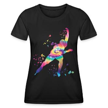 Patineuse de vitesse Sportswoman Patinage de vitesse - T-shirt sport Femme - noir - Devant - AI Model Female 172 light (172cm)