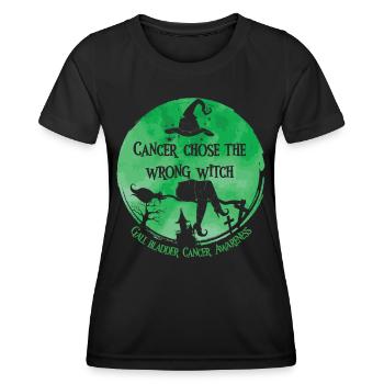 Krebs Hexe Grün Gallenblasenkrebs - Frauen Funktions-T-Shirt - Schwarz - Vorne - AI Model Female 172 light (172cm)