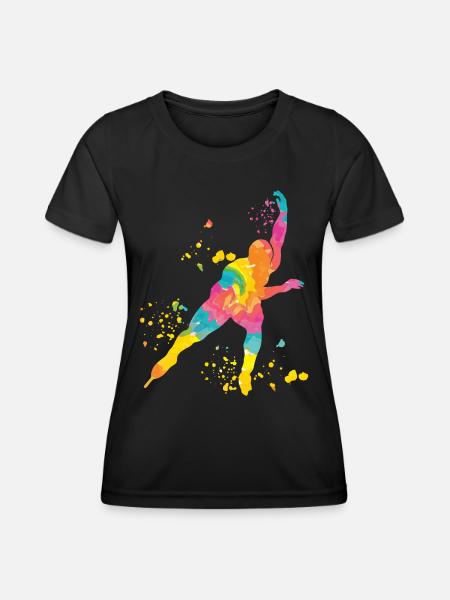 Eisschnellläufer Sportlerin Eisschnelllauf - Frauen Funktions-T-Shirt - Schwarz