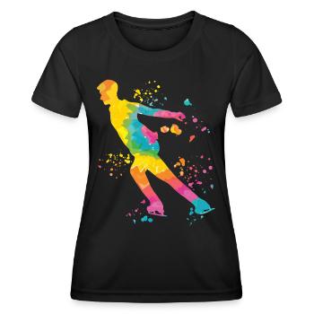 Eiskunstläufer Schlittschuhlaufen Eiskunstlauf - Frauen Funktions-T-Shirt - Schwarz - Vorne - AI Model Female 172 light (172cm)