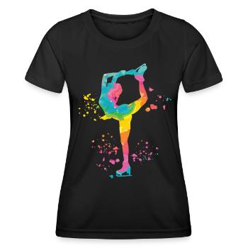 Eiskunstläufer Schlittschuhlaufen Eiskunstlauf - Frauen Funktions-T-Shirt - Schwarz - Vorne - AI Model Female 172 light (172cm)